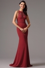 Elegant Sleeveless Red Formal Gown with Illusion Back
