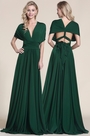 Robe de soirée pour mariage vert foncé transformable