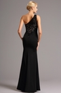 Ein Schulter Schwarzes Abendkleid Formelles Kleid