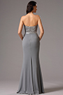 Trägerloses süßes Herz Grau Brautjungfernkleid  Abendkleid