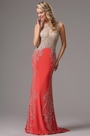 Gorgeous Sparkling Coral Formal Gown with Beaded Details