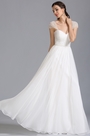 Robe de mariée princesse simple fluide manches courtes