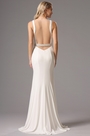 Sexy Plunging Neckline White Prom Dress Formal Gown
