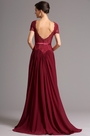 Short Lace Sleeves V Neck Burgundy Mother of the Bride Dress