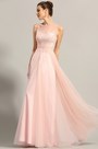robe de soirée princesse rose dentelle sans manche