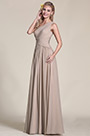 One Shoulder Grey Bridesmaid Dress Evening Dress