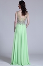 Elegant Sleeveless Beaded Mint Evening Dress