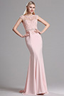 Pink mit Perlen verzierte Spitze Mermaid Abendkleid