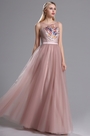 Blush Ausschnitt Mit Stickerei Tülle-Kleid