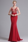 Red Sleeveless Mermaid Prom Gown Evening Dress