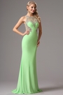 Robe de Soirée Longue Vert Clair Sans Manche