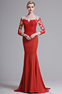 Red Lace Sweetheart Bodice Mermaid Prom Dress