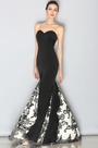 Gorgeous Black Lace Applique Evening Gown