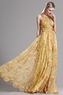 Halter Neck Yellow Printed Summer BOHO Evening Dress