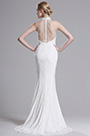 White Lace Halter Mermaid Evening Bridal Dress