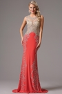Gorgeous Sparkling Coral Formal Gown with Beaded Details