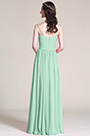 Robe demoiselle d'honneur sans manche col en V Vert Menthe