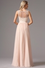 Elegant A Line Sleeveless Pink Chiffon Evening Dress