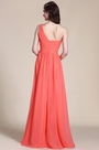 Glamorous One Shoulder Coral Bridesmaid Dress