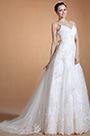 Elegent V-cut Spaghetti Straps Wedding Gown Bridal Dress