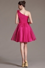Blumen Eine Schulter Rosa Brautjungfer Kleid Party Kleid