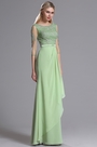 Robe Mère de Mariée 3/4 Manche Dentelle Vert