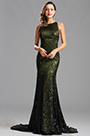 Sleeveless Long Sequin Green Formal Dress Evening Gown