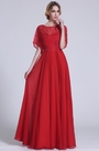 Gorgeous Red Evening Gown With Illusion Bodice