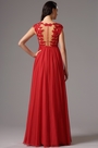 Robe de Soirée A-line rouge Dentelle Sans Manche