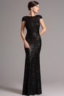 Sequins Nu Dos Robe de Soirée Longue Fourreau