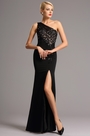 Ein Schulter Schwarzes Abendkleid Formelles Kleid