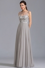 Элегантное Серое Вечернее Платье Без Рукава для Торжества