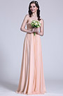 Elegant One Shoulder Soft Pink Bridesmaid Dress