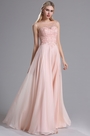 Sheer Ausschnitt Pink Appplikationen Abendkleid