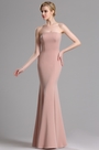 Robe de Soirée Sirène Sans Bretelle Dos Nu Rose