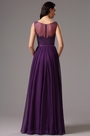 Robe de Soirée Sans Manches Bijoux Perlés Violet
