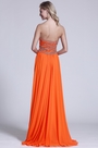 Robe de soirée longue bustier orange bijoutée