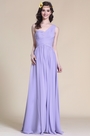 Gefaltet Ein Schulter Lavendel Brautjungfer Kleid