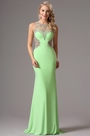 Robe de Soirée Longue Vert Clair Sans Manche