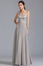 Элегантное Серое Вечернее Платье Без Рукава для Торжества