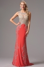 Gorgeous Sparkling Coral Formal Gown with Beaded Details
