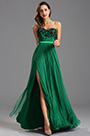 Robe de soirée longue bustier vert émeraude avec broderie