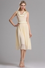 Robe Courte Sans Manche Beige