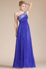 One Shoulder Empire Long Evening Dress