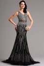 Sparkling Plunging Neck Long Formal Gown Evening Dress