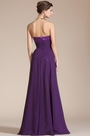 Purple Strapless Beadings Evening Party Gown
