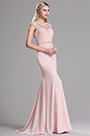 Pink mit Perlen verzierte Spitze Mermaid Abendkleid