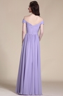 Robe de demoiselle d'honneur longue lilas épaules dénudées
