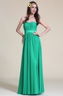 Simple A Line Strapless Green Bridesmaid Dress