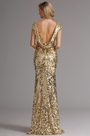 Золотое Формальное Вечернее Платье Со Стильными Спиной